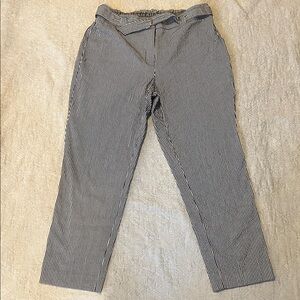 Anne Klein Navy and White Striped Chinos